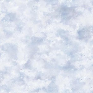 May include: A seamless pattern of light blue and white clouds, creating a soft and ethereal background.