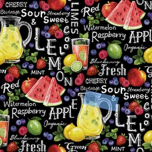 Farmer John&#39;s Garden Party - Pattern #12013261 Fruit and Lemonade  - by Paintbrush Studio - 100% Cotton Woven - Choose Your Cut