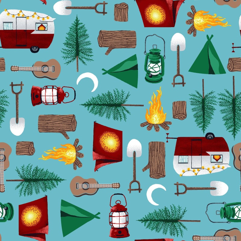 Camping Fabric - Etsy