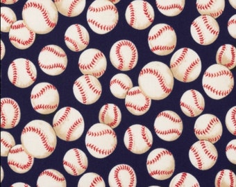 Great American Pastime - Baseballs on Navy - #6014ER - by Alexander Henry - 100% Cotton Woven Fabric