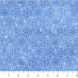 Polar Frost - Geometric Snowflakes - Blue - Arctic Sky - Pattern #24841-44 - by Northcott - 100% Cotton Woven Fabric, Choose Your Cut