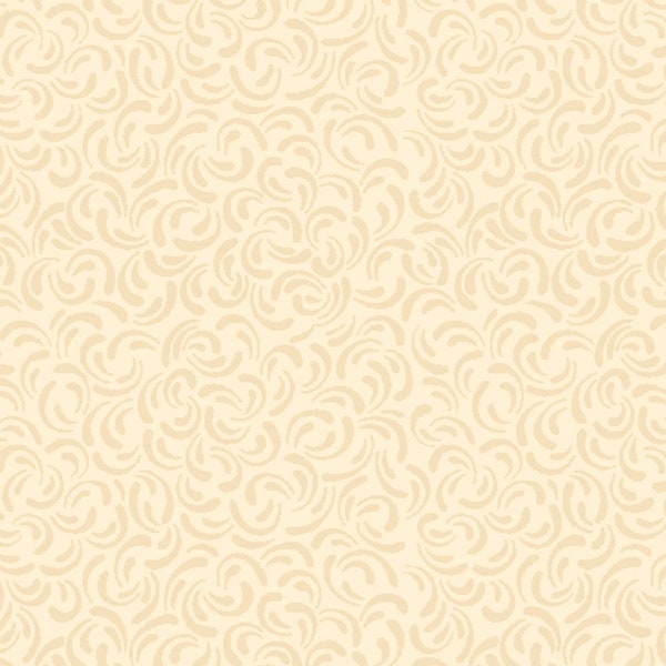 Caramel Macchiato - Tonal Cream Curls - #1817 39092 200 - by Wilmington Prints - 100% Cotton Woven Fabric - Choose Your Cut