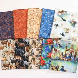 Round Up - 10 Piece Fat Quarter Bundle - by Oasis - 100% Cotton Woven Fabric