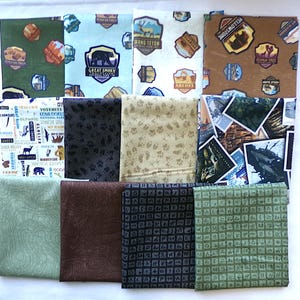 Parques nacionales - Juego de 12 piezas Fat Quarter - de Riley Blake - Tejido 100 % algodón