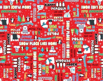 Snow Place Like Home - Words And Characters - By Benartex - 100% Cotton Woven Fabric - Choose Cut