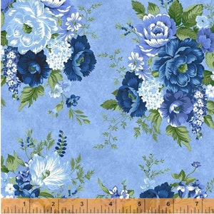 Harpersfield - Bouquet Cornflower - Pattern # 53165-3 - Windham Fabrics - 100% Cotton Woven Fabric - Choose Your Cut