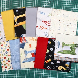 Common Threads 12 Piece Fat Quarter Set - Sewing Themed Fat Quarters - by Wilmington - 100% Cotton Woven Fabric