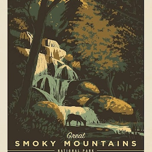 National Parks Fabric Poster Panel - #PD13299 - Great Smoky Mountains - Riley Blake - 36&quot; x 43.5&quot; - 100% Cotton Woven National Park Fabric