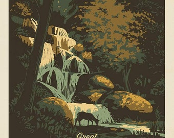 Panel de póster de tela de parques nacionales - #PD13299 - Great Smoky Mountains - Riley Blake - 36" x 43.5" - Tela de parque nacional 100% algodón tejido