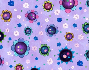 Hootie Patootie - Flower Toss - #HPAT 5304 C - by Jeremiah Ketner for P & B Textiles - 100% Cotton Woven Fabric - Choose Cut