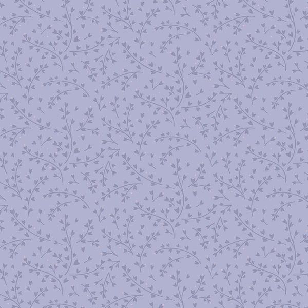 Floral Song - Nature's gifts on lavender blue - #CC35.3 - by Lewis & Irene - 100% Cotton Woven Fabric