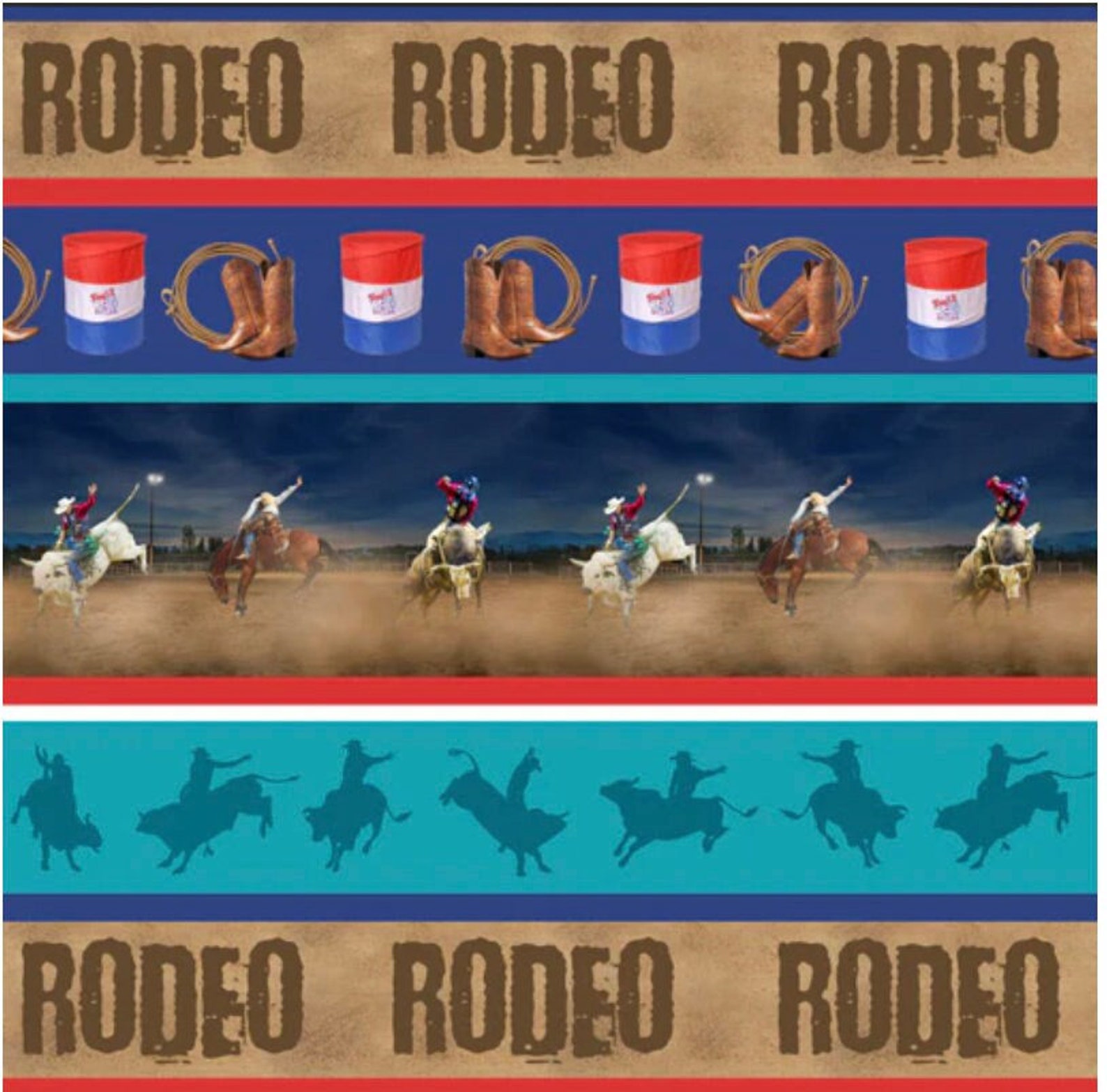 Rip Roaring Rodeo Repeating Border Stripe - #1150-04 - by Milvale ...