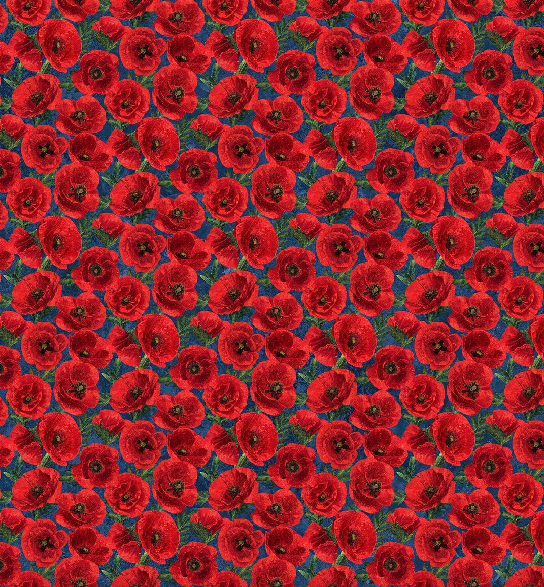 Stars and Stripes 12 - Stonehenge - Red Poppies - Pattern #27012-49 ...