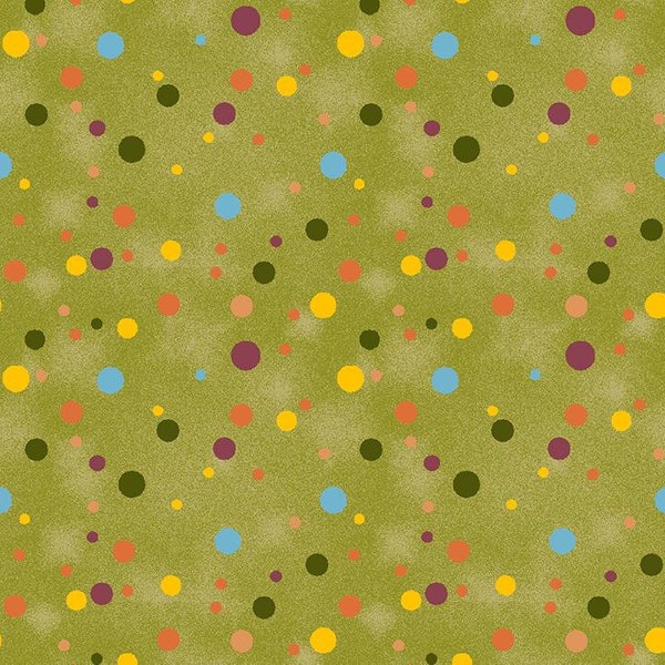 Paintbrush Studio - UBUNTU - Dots Olive - 100% Cotton Woven Fabric