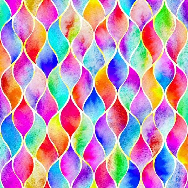 Fantasy 2 - Abstract Bright Stripe - Pattern # Fantasy – 59-4471 - Oasis Fabrics - Digitally Printed - 100% Cotton Woven Fabric