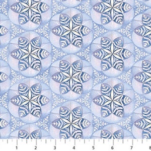 Polar Frost - Arctic Snowflakes - Arctic Sky - Pattern #24840-44 - by Northcott - 100% Cotton Woven Fabric, Choose Your Cut