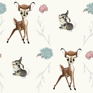 Disney - Bambi Thumper Cross - by Springs Creative - 100% Cotton Woven Fabric, Choose Your Cut