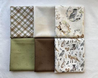 Wildwood - 6 Fat Quarters - de Clothworks - Tejido 100 % algodón