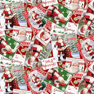 Letters to Santa - Postkarten - Muster #DP27127-24 - von Northcott - 100% Baumwolle Gewebestoff - Schnitt wählen