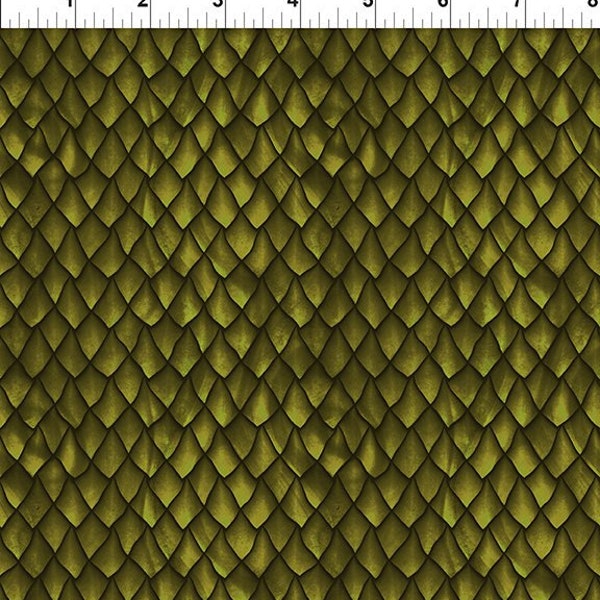 Dragons - The Ancients Scales - #6DRG-3 - Green - In the Beginning - 100% Cotton Woven Fabric, Choose Cut