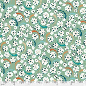 Pickleball Champ - Tossed Pickleballs - #PCHA 5268 G - by Courtney Morganstern for P & B Textiles - 100% Cotton Woven Fabric - Choose Cut