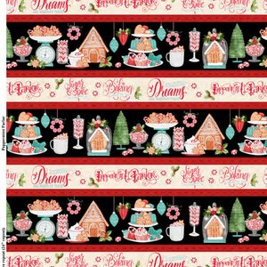 Peppermint Parlor - # 3017 27634 923 - Sugar & Spice - Border Stripe - Wilmington Prints - 100% Cotton Woven Fabric - Choose Your Cut
