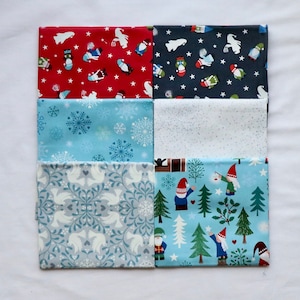6 Fat Quarters - Hygge Glow - by Lewis & Irene - Norwegian Cozy Christmas - Glow in the Dark - Co100% Cotton Woven Fabric