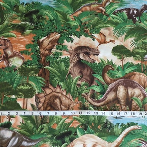 Dinosaurs in Jungle - Dinos Allover - Pattern # 1545 - Timeless Treasures, 100% Cotton Woven Fabric