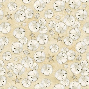 Coastal Sanctuary - #3023 39785 212 - Sand Dollars - by Wilmington Prints - 100% Cotton Woven Fabric - Choose Your Cut
