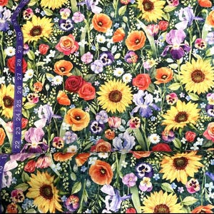 Flower Shoppe - #W5475-31 Emerald - by Hoffman - 100% Cotton Woven Fabric - Choose Cut