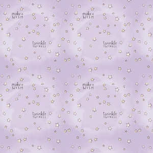 Troetelbeertjes baby ~ Make A Wish # 44011107-02 Lichtpaars - Twinkle Twinkle - by Camelot - 100% geweven katoen