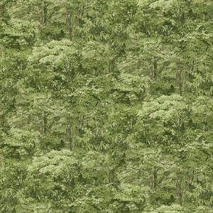 May include: A seamless pattern of green foliage, featuring a variety of trees and leaves. The pattern is perfect for creating a natural and organic feel in any design project.