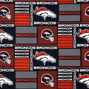 DENVER BRONCOS, Lizenzierter NFL Team Stoff, 100% Baumwollgewebe, Wähle Deinen Schnitt