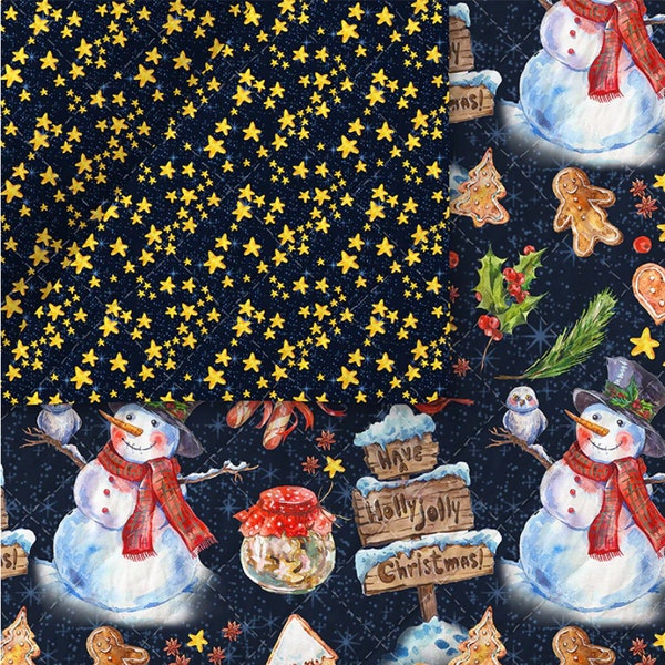 Frosty Delights Pre-Quilt - #22024311 - Double Face Quilted Christmas Fabric - by Paintbrush Studio - 100% Cotton Woven Fabric - Choose Cut