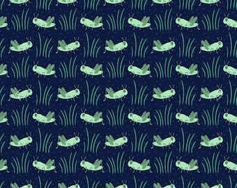 Backyard Bugs - Grasshoppers - #12023701 - by Paintbrush Studio - 100% Cotton Woven Fabrics - Choose Your Cut