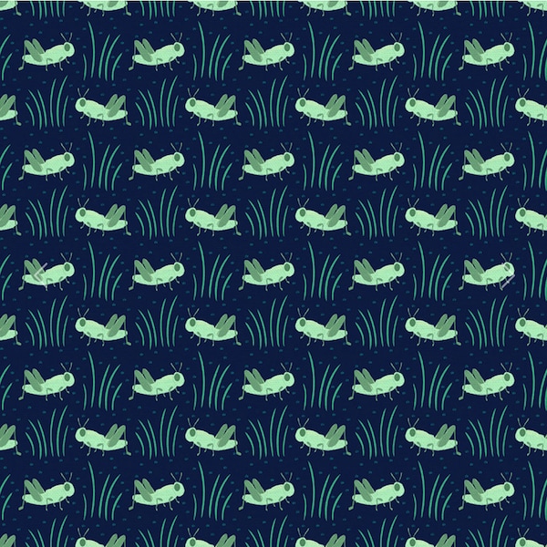 Backyard Bugs - Grasshoppers - #12023701 - by Paintbrush Studio - 100% Cotton Woven Fabrics - Choose Your Cut