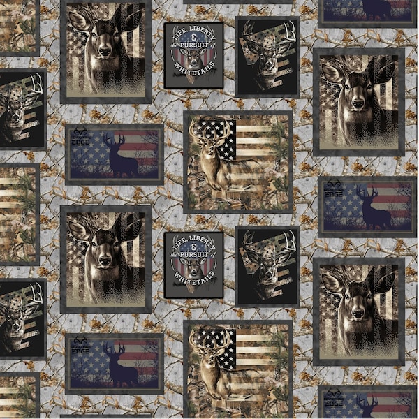 Realtree #10452-X - Realtree Patriotic Patch - by Print Concepts - 100% Cotton Woven Fabric - Choose Your Cut