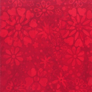 BATIK - From the Dream Collection by Jacqueline De Jonge - Pattern # 3043Q-X RED - by Anthology - 100% Cotton - Choose Your Cut