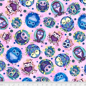 Hootie Patootie - Owl Toss - #HPAT 5303 P - by Jeremiah Ketner for P & B Textiles - 100% Cotton Woven Fabric - Choose Cut