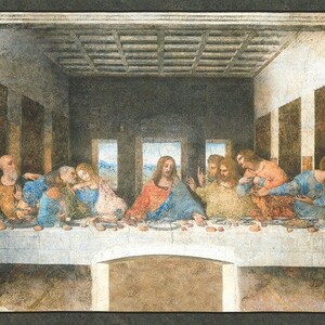 2/3 Yard Fabric Panel -  Leonardo Da Vinci - The Last Supper - by Robert Kaufman - 100% Cotton Woven Fabric