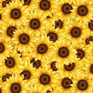 Sunny Sunflowers - Packed Sunflowers - #5570-44 - Yellow - by Studio E - 100% Cotton Woven Fabric - Choose Cut