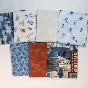 Snow Mountain - 7 Fat Quarters - by Clothworks - 100% Cotton Woven Fabric - May Also Purchase Matching Full Yard Panel