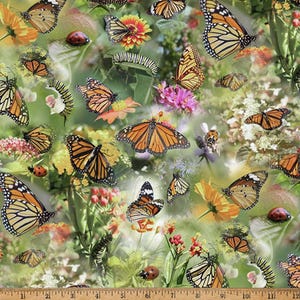 Mariposa Masterpiece - #W5461-170-Wiese - von Hoffman - 100% Baumwollgewebestoff - Wählen Sie den Schnitt