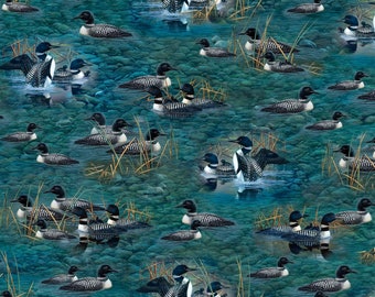 Lakeside Loons Scenic - Pattern #29699 -Q - by QT Fabrics - 100% Cotton Woven Fabric - Choose Your Cut