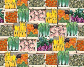 BLISSFUL BOUNTY - Veggie Cases - Pattern # 1333-66 Green - Digital Print - by Blank Quilting - 100% Cotton Woven Fabric, Choose Cut