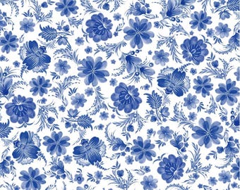 Porcelaina - #5503 WB - da P & B Textiles - Tecido 100% algodão - Escolha o seu corte - Molde de colcha grátis na compra de 3,5 jardas de tecido