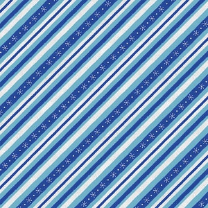 Woodland Gifts - Bias Christmas Stripe Blue / Aqua - #3043 45169 441 - by Wilmington Prints - 100% Cotton Woven Fabric - Choose Your Cut
