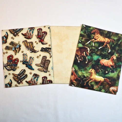 18 Piece FAT QUARTER Bundle - Cattle Drive - By Oasis - Western Theme - A Cowboy's Life - 100% Cotton Woven Fabrics main image 2