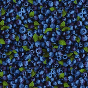 Marketplace - Blueberries - #594931 - by Oasis Fabrics - Digital Print - 100% Cotton Woven Fabric, Choose Your Cut