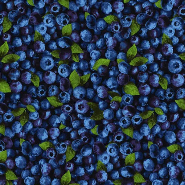 Marketplace - Blueberries - #594931 - by Oasis Fabrics - Digital Print - 100% Cotton Woven Fabric, Choose Your Cut